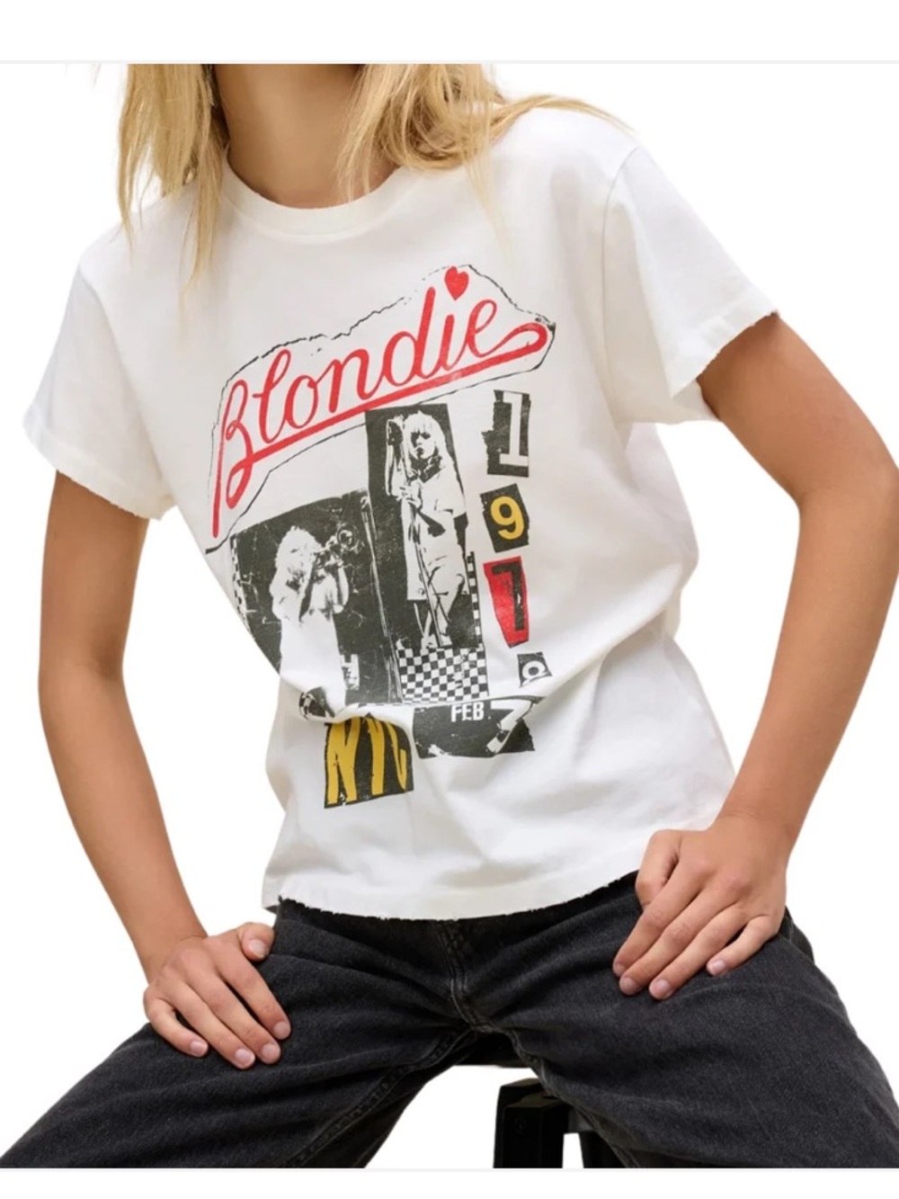Blondie Rip Her To Shreds Graphic T-Shirt White Grayson Threads Small NWT
